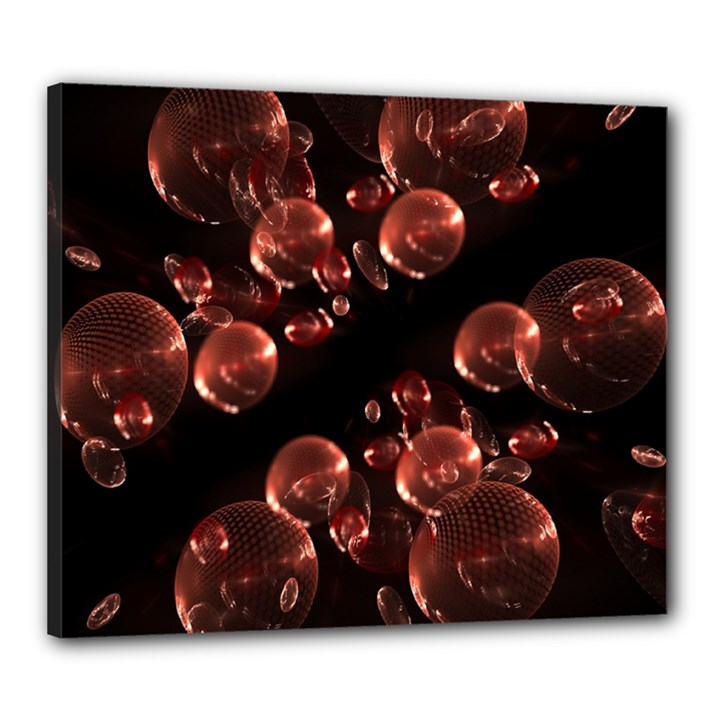 Fractal Chocolate Balls On Black Background Canvas 24  x 20 