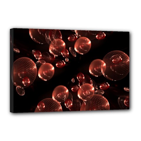 Fractal Chocolate Balls On Black Background Canvas 18  x 12 