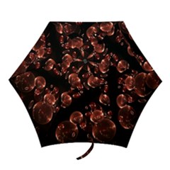 Fractal Chocolate Balls On Black Background Mini Folding Umbrellas by Simbadda