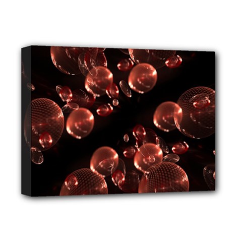 Fractal Chocolate Balls On Black Background Deluxe Canvas 16  X 12   by Simbadda