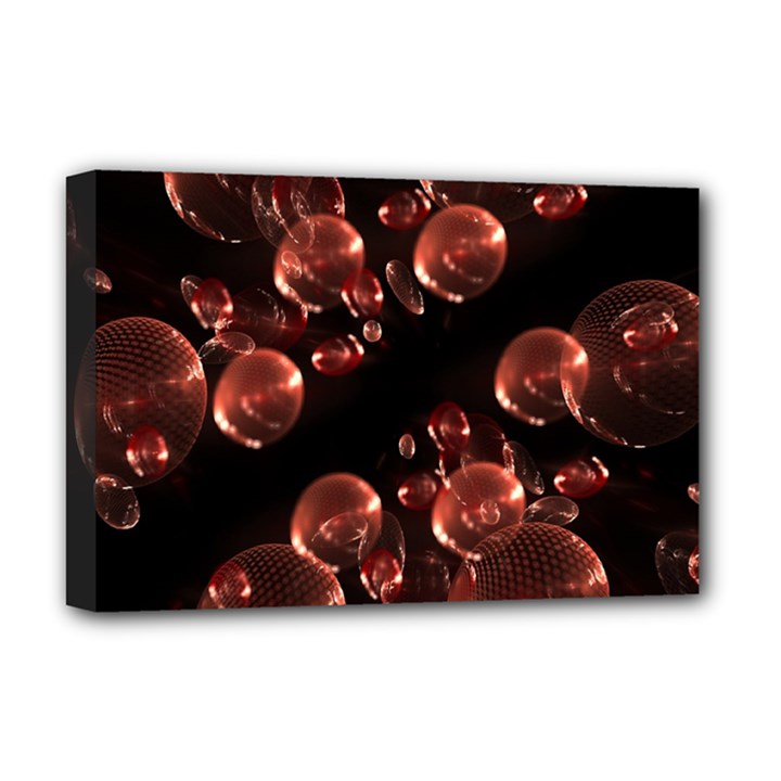 Fractal Chocolate Balls On Black Background Deluxe Canvas 18  x 12  