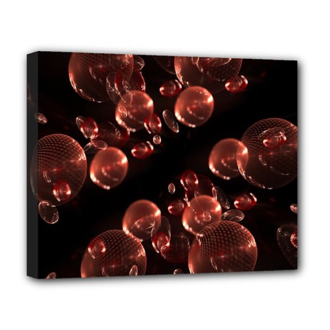 Fractal Chocolate Balls On Black Background Deluxe Canvas 20  x 16  