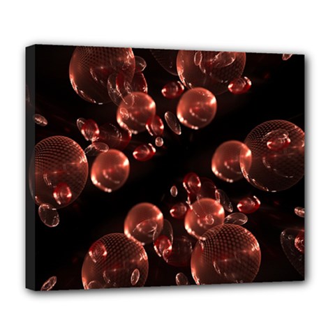 Fractal Chocolate Balls On Black Background Deluxe Canvas 24  x 20  