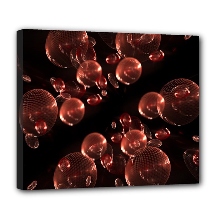 Fractal Chocolate Balls On Black Background Deluxe Canvas 24  x 20  