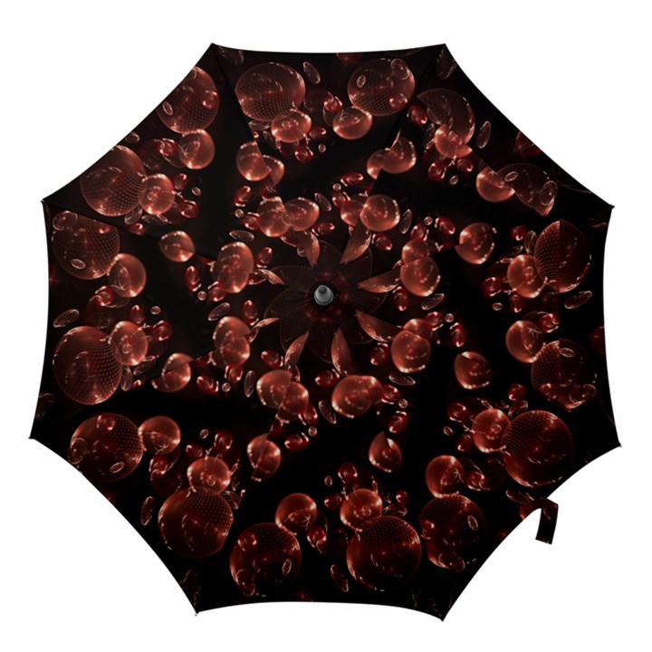 Fractal Chocolate Balls On Black Background Hook Handle Umbrellas (Medium)