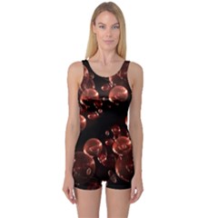 Fractal Chocolate Balls On Black Background One Piece Boyleg Swimsuit