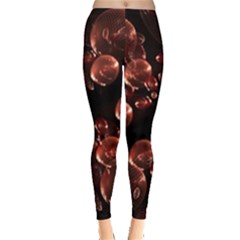 Fractal Chocolate Balls On Black Background Leggings 