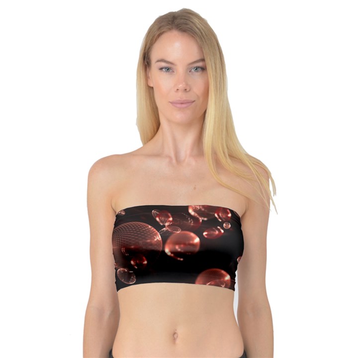 Fractal Chocolate Balls On Black Background Bandeau Top