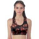 Fractal Chocolate Balls On Black Background Sports Bra View1