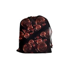 Fractal Chocolate Balls On Black Background Drawstring Pouches (Medium) 