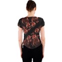 Fractal Chocolate Balls On Black Background Crew Neck Crop Top View2