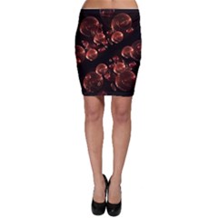 Fractal Chocolate Balls On Black Background Bodycon Skirt