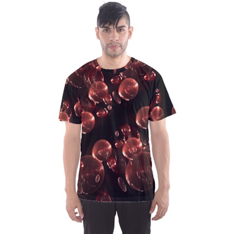 Fractal Chocolate Balls On Black Background Men s Sport Mesh Tee by Simbadda