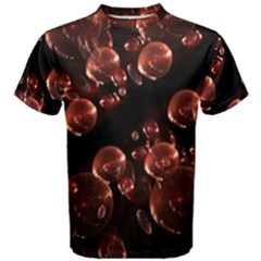 Fractal Chocolate Balls On Black Background Men s Cotton Tee