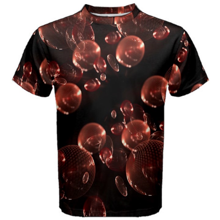 Fractal Chocolate Balls On Black Background Men s Cotton Tee