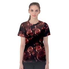 Fractal Chocolate Balls On Black Background Women s Sport Mesh Tee