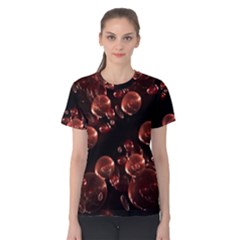 Fractal Chocolate Balls On Black Background Women s Cotton Tee