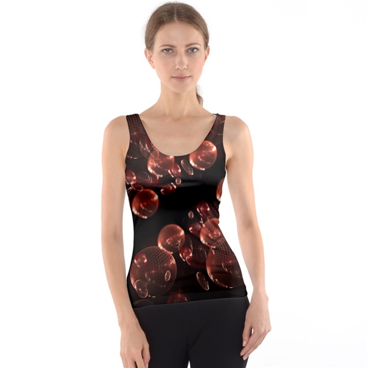 Fractal Chocolate Balls On Black Background Tank Top