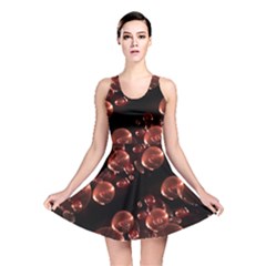 Fractal Chocolate Balls On Black Background Reversible Skater Dress