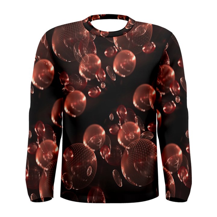 Fractal Chocolate Balls On Black Background Men s Long Sleeve Tee