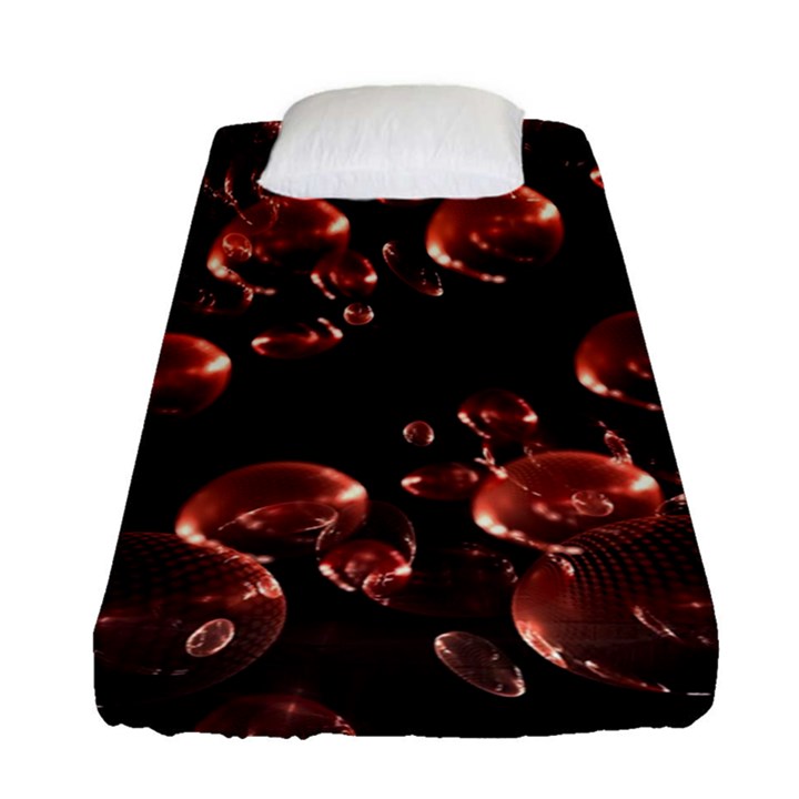 Fractal Chocolate Balls On Black Background Fitted Sheet (Single Size)