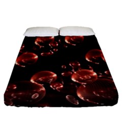 Fractal Chocolate Balls On Black Background Fitted Sheet (Queen Size)