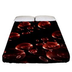 Fractal Chocolate Balls On Black Background Fitted Sheet (King Size)