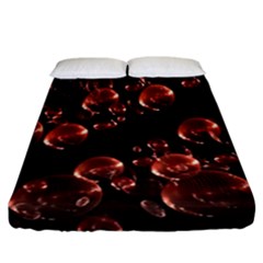 Fractal Chocolate Balls On Black Background Fitted Sheet (California King Size)