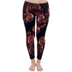 Fractal Chocolate Balls On Black Background Classic Winter Leggings