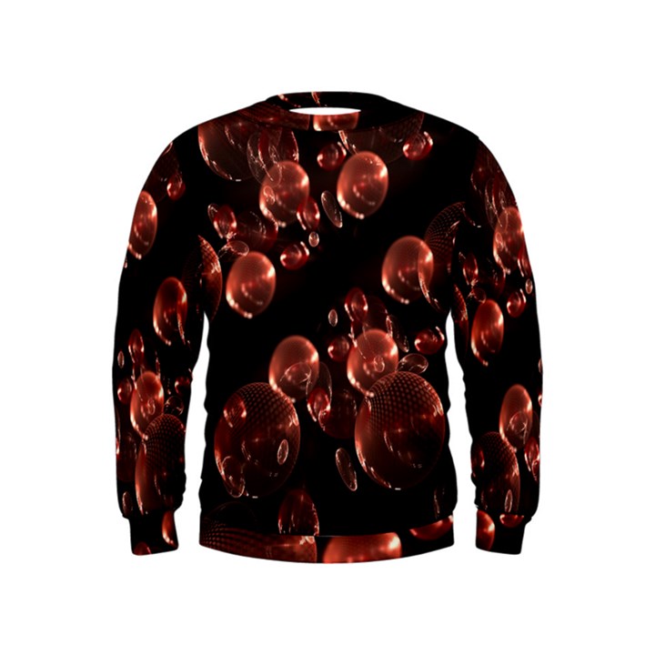 Fractal Chocolate Balls On Black Background Kids  Sweatshirt