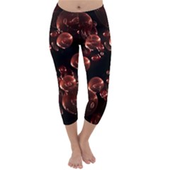 Fractal Chocolate Balls On Black Background Capri Winter Leggings 