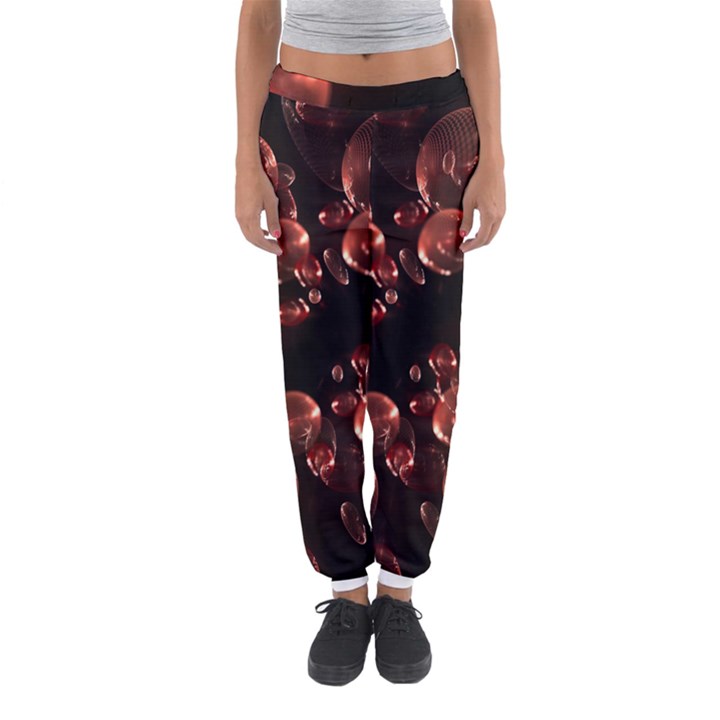 Fractal Chocolate Balls On Black Background Women s Jogger Sweatpants