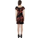 Fractal Chocolate Balls On Black Background Short Sleeve Skater Dress View2