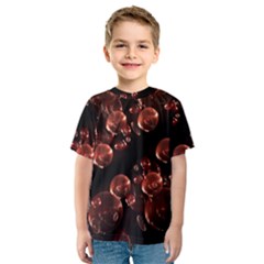 Fractal Chocolate Balls On Black Background Kids  Sport Mesh Tee