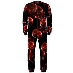 Fractal Chocolate Balls On Black Background OnePiece Jumpsuit (Men) 