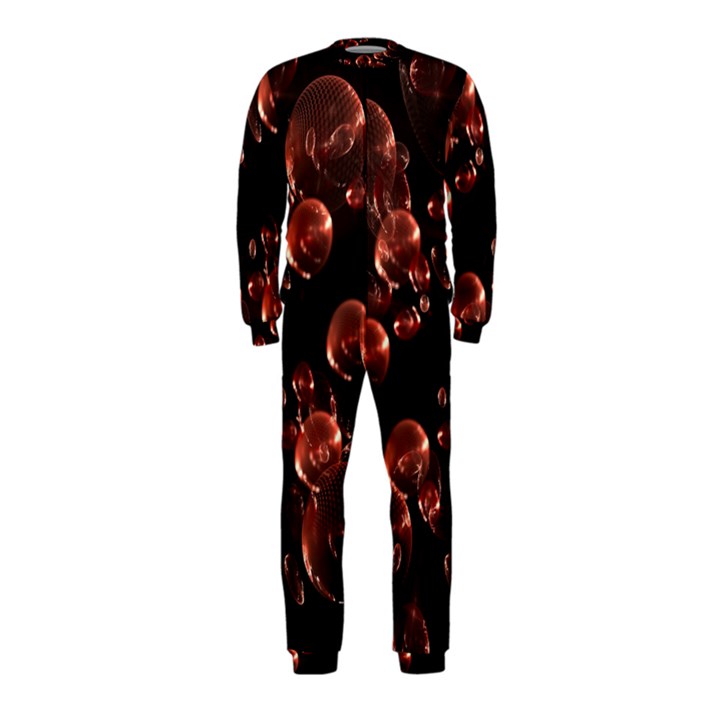 Fractal Chocolate Balls On Black Background OnePiece Jumpsuit (Kids)