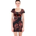 Fractal Chocolate Balls On Black Background Short Sleeve Bodycon Dress View1