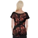 Fractal Chocolate Balls On Black Background Women s Cap Sleeve Top View2