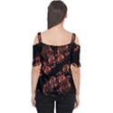 Fractal Chocolate Balls On Black Background Women s Cutout Shoulder Tee View2