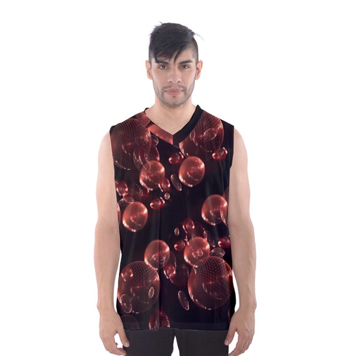 Fractal Chocolate Balls On Black Background Men s Basketball Tank Top