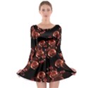 Fractal Chocolate Balls On Black Background Long Sleeve Skater Dress View1