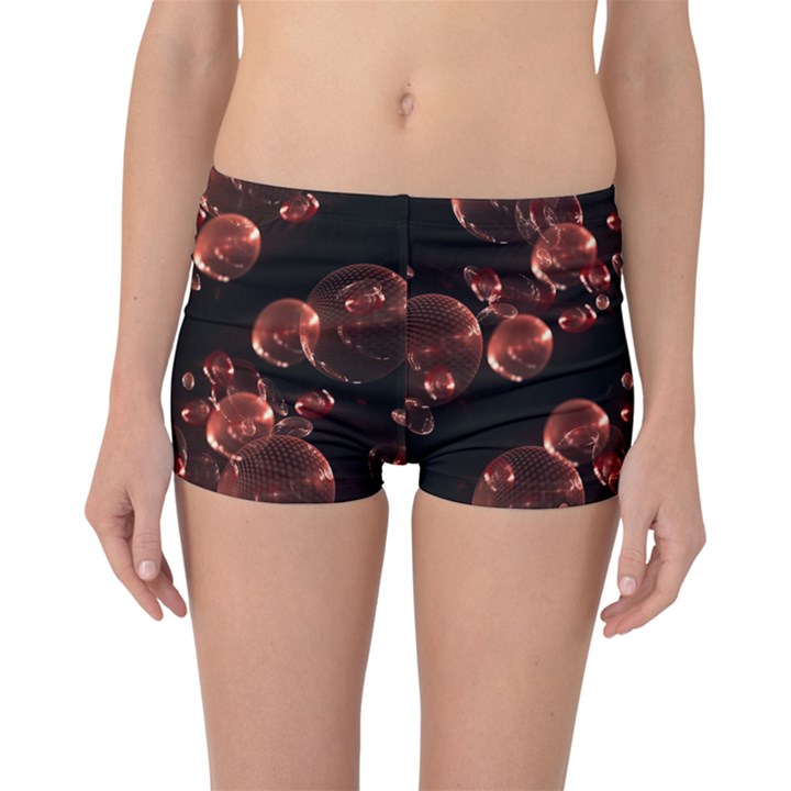 Fractal Chocolate Balls On Black Background Boyleg Bikini Bottoms