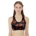 Fractal Chocolate Balls On Black Background Sports Bra with Border View1