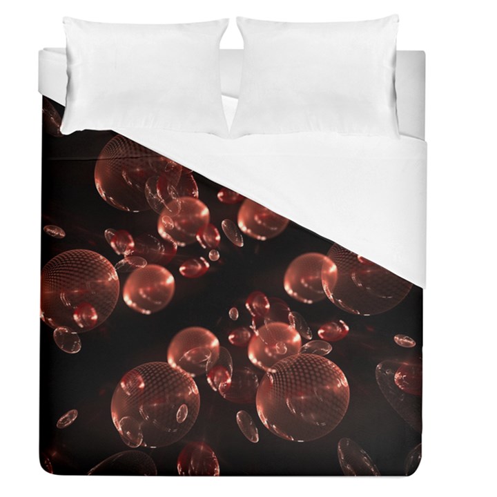 Fractal Chocolate Balls On Black Background Duvet Cover (Queen Size)