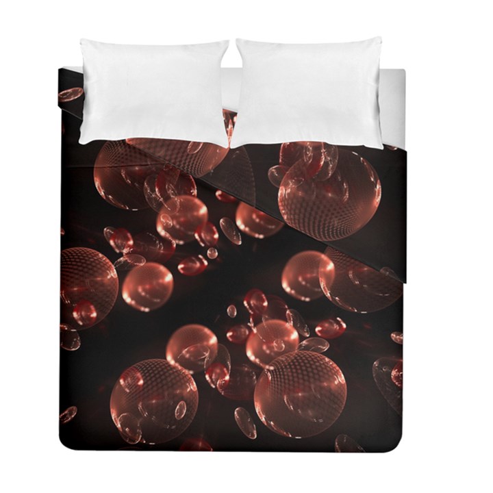 Fractal Chocolate Balls On Black Background Duvet Cover Double Side (Full/ Double Size)