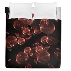 Fractal Chocolate Balls On Black Background Duvet Cover Double Side (Queen Size)