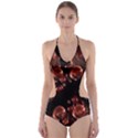 Fractal Chocolate Balls On Black Background Cut-Out One Piece Swimsuit View1