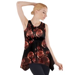 Fractal Chocolate Balls On Black Background Side Drop Tank Tunic