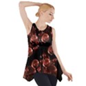 Fractal Chocolate Balls On Black Background Side Drop Tank Tunic View1