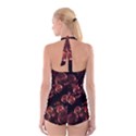 Fractal Chocolate Balls On Black Background Boyleg Halter Swimsuit  View2